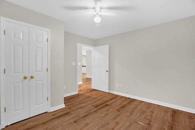 514 Lipscomb Grove Church Rd, Hillsborough, NC 27278 - unfurnished bedroom featuring wood finished floors, a closet, and a ceiling fan