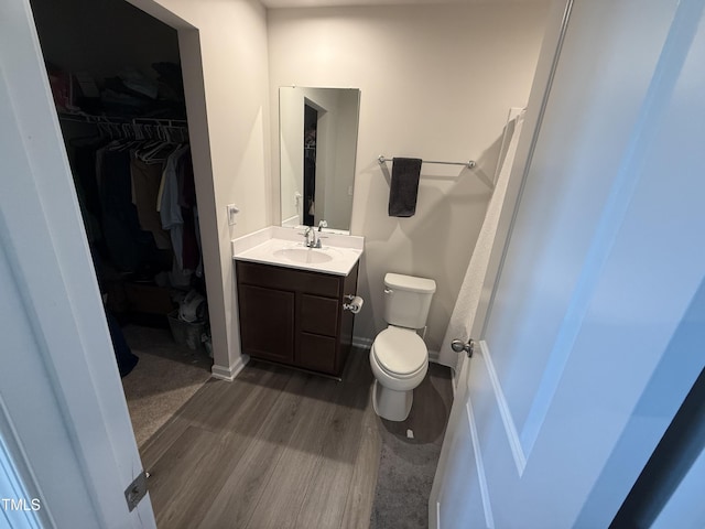 4500 Black Drum Dr, Raleigh, NC 27616 - bathroom with wood finished floors, vanity, and a spacious closet
