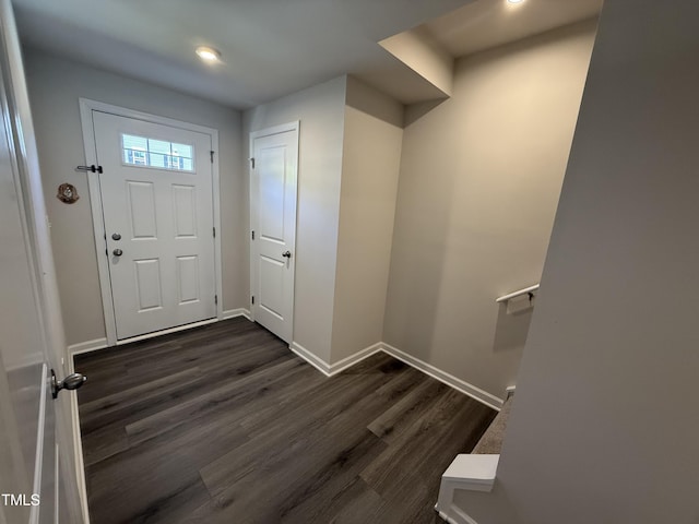 4500 Black Drum Dr, Raleigh, NC 27616 - entrance foyer with dark wood-style floors and recessed lighting