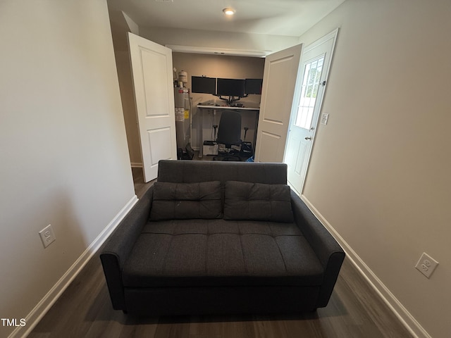 4500 Black Drum Dr, Raleigh, NC 27616 - bedroom with dark wood-type flooring, electric water heater, and an office area