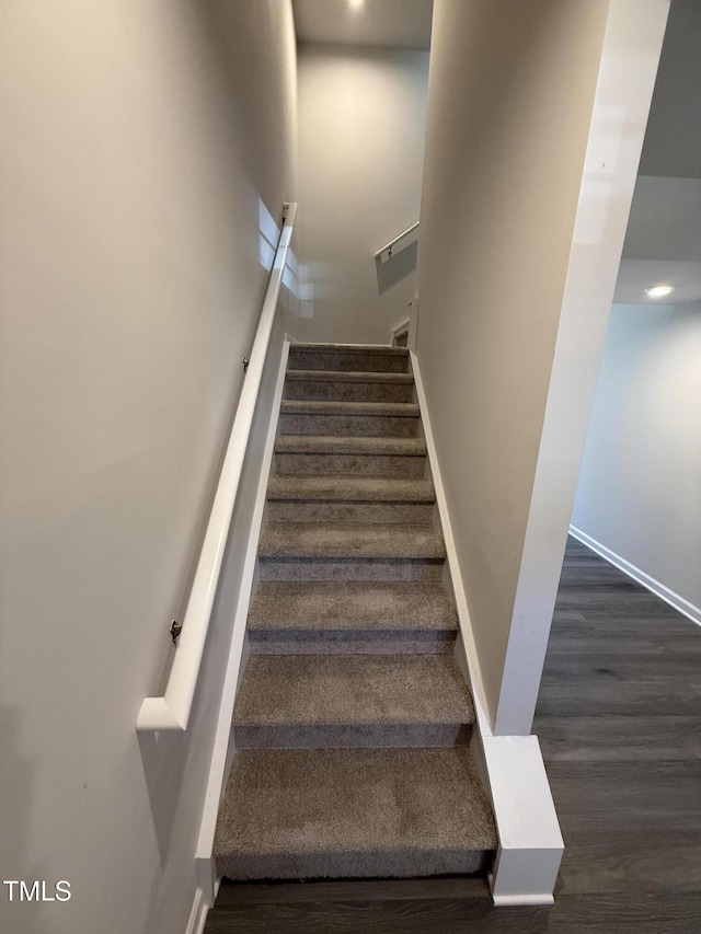 4500 Black Drum Dr, Raleigh, NC 27616 - stairway with wood finished floors and baseboards