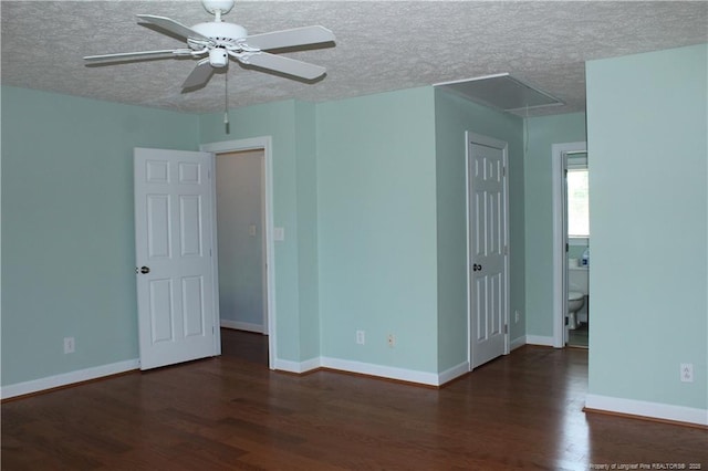 5417 Labrador Dr, Hope Mills, NC 28348 - unfurnished room featuring attic access, wood finished floors, a ceiling fan, and a textured ceiling