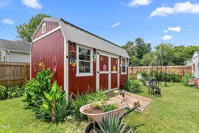 302 Bradley St, Burlington, NC 27215 - view of shed featuring a fenced backyard