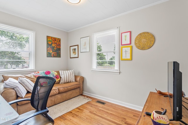 302 Bradley St, Burlington, NC 27215 - office with plenty of natural light, wood finished floors, and ornamental molding