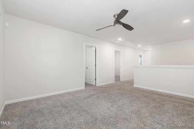 1113 Umstead Grove Way, Durham, NC 27712 - empty room with ceiling fan, recessed lighting, and light carpet