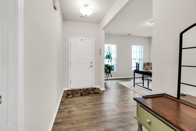 4102 Catfish Way, Durham, NC 27703 - foyer entrance featuring wood finished floors and baseboards