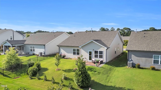 4102 Catfish Way, Durham, NC 27703 - rear view of property with a patio area, a fenced backyard, and a shingled roof