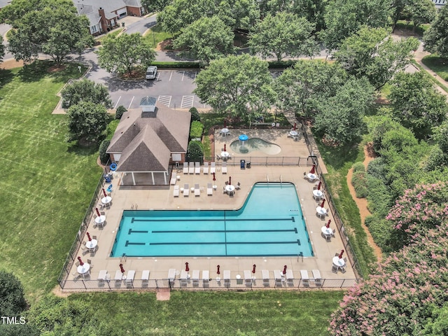 4622 Ludwell Branch Ct, Raleigh, NC 27612 - drone / aerial view of a pool area