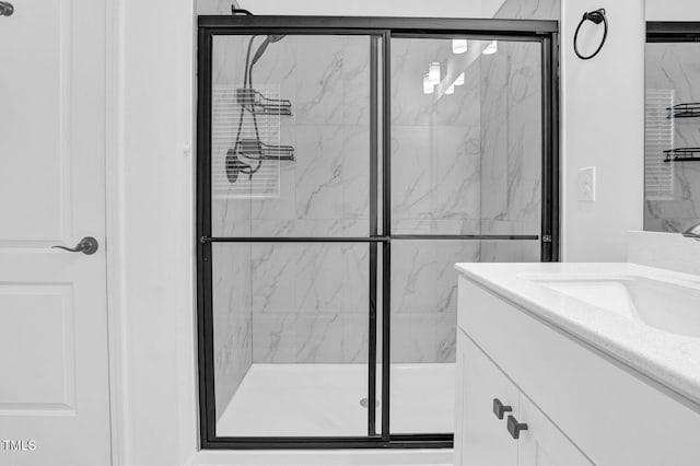 1505 Willow Landing Way, Willow Springs, NC 27592 - full bathroom featuring a marble finish shower and vanity