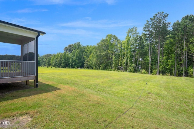 1505 Willow Landing Way, Willow Springs, NC 27592 - view of green lawn featuring a forest view