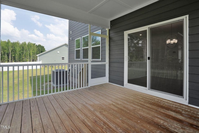 1505 Willow Landing Way, Willow Springs, NC 27592 - wooden deck with a lawn