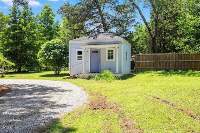 3213 Mid Pines Rd, Raleigh, NC 27606 - view of outdoor structure featuring gravel driveway