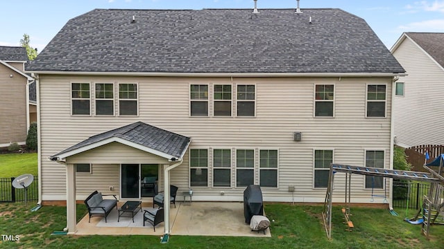 184 Elgin Ct, Burlington, NC 27215 - rear view of property with a patio and a shingled roof