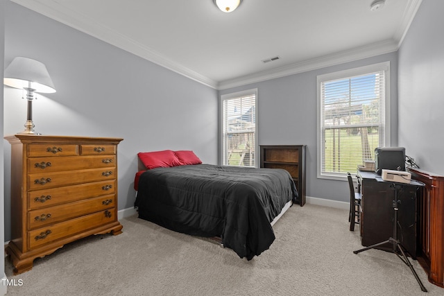184 Elgin Ct, Burlington, NC 27215 - bedroom featuring crown molding and light colored carpet