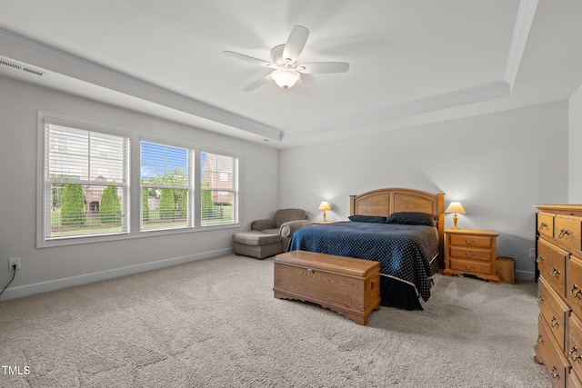 184 Elgin Ct, Burlington, NC 27215 - bedroom with a raised ceiling, carpet floors, and ceiling fan