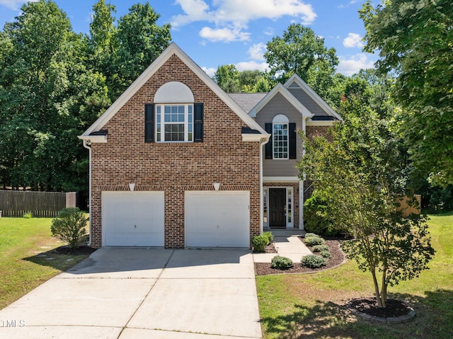 110 Bonhill Ct, Apex, NC 27502 - traditional-style house with an attached garage, driveway, and brick siding