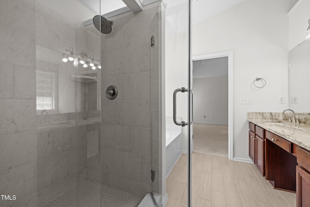 110 Bonhill Ct, Apex, NC 27502 - full bathroom featuring vanity and tiled shower