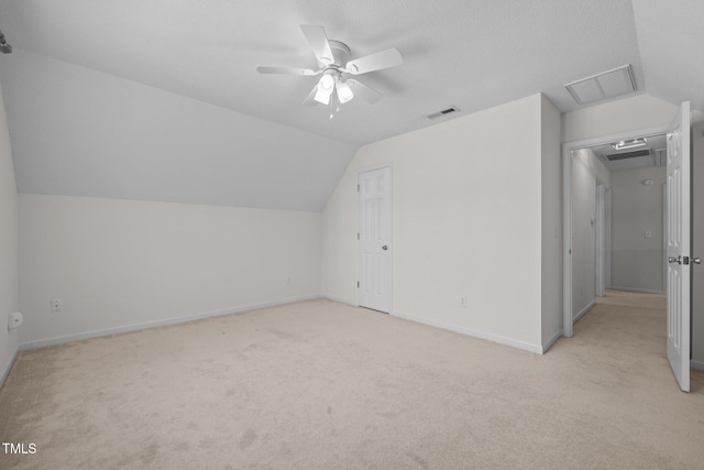 110 Bonhill Ct, Apex, NC 27502 - bonus room featuring lofted ceiling, light colored carpet, and ceiling fan