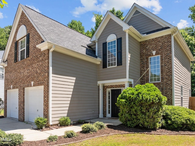 110 Bonhill Ct, Apex, NC 27502 - traditional-style home featuring brick siding, concrete driveway, an attached garage, and a shingled roof