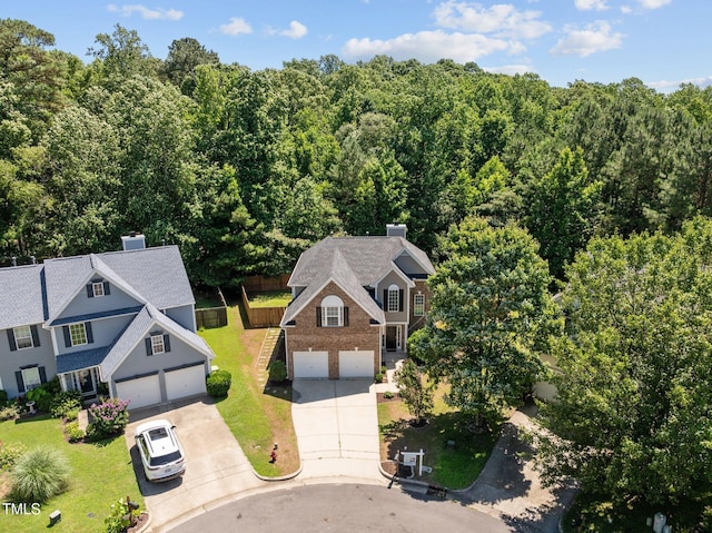 110 Bonhill Ct, Apex, NC 27502 - view from above of property featuring a heavily wooded area