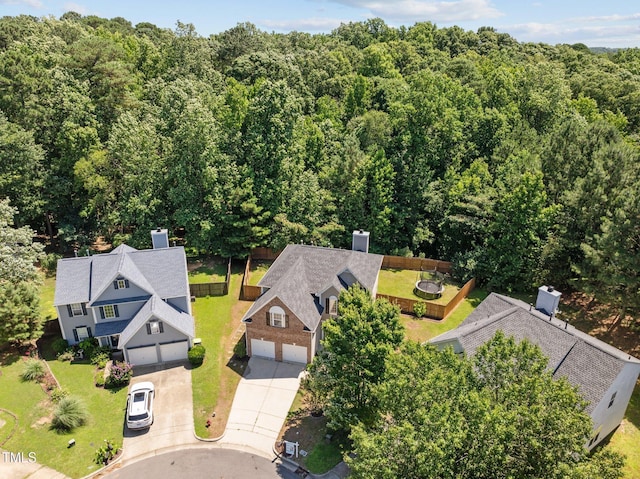 110 Bonhill Ct, Apex, NC 27502 - view from above of property featuring a heavily wooded area
