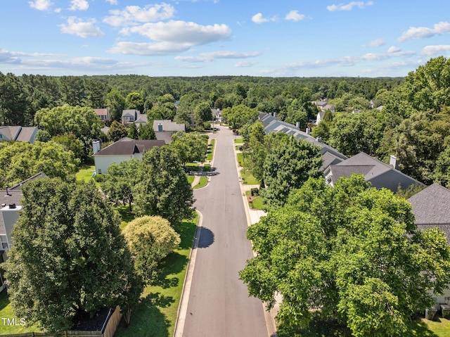 110 Bonhill Ct, Apex, NC 27502 - aerial perspective of suburban area featuring a heavily wooded area