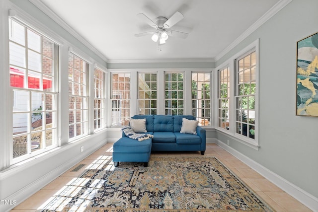 1105 Tazwell Pl, Raleigh, NC 27612 - sunroom featuring tile patterned flooring, ornamental molding, and french doors