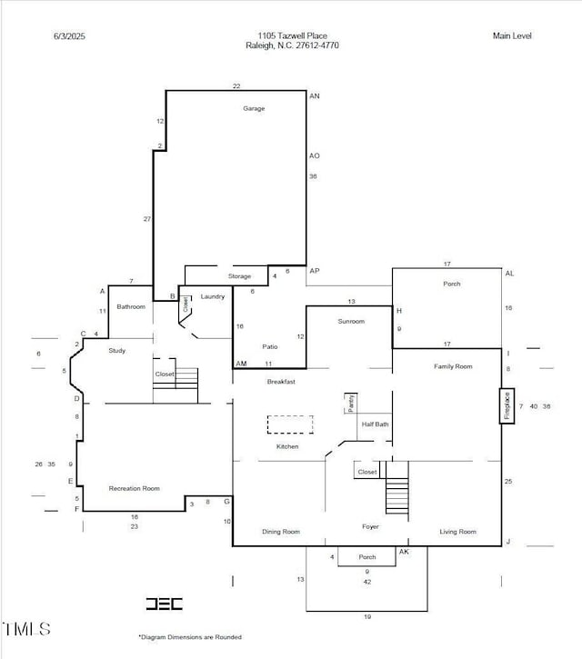 1105 Tazwell Pl, Raleigh, NC 27612 - view of property floor plan