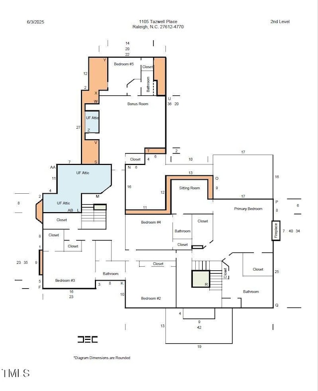 1105 Tazwell Pl, Raleigh, NC 27612 - view of room layout