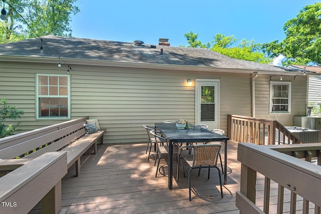 2504 State St, Durham, NC 27704 - wooden deck featuring outdoor dining area