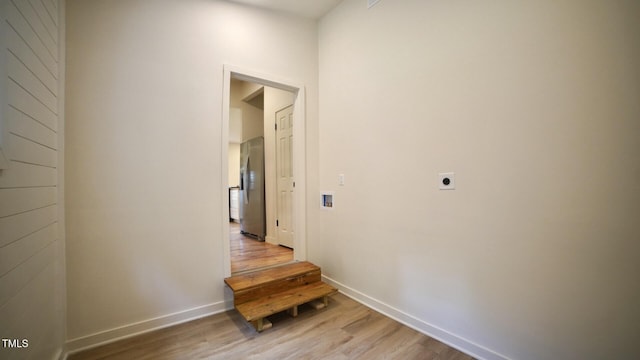 416 Everett St, Burlington, NC 27215 - hall with light wood-style flooring and baseboards