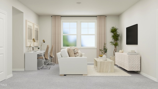 949 Cassa Clubhouse Way, Knightdale, NC 27545 - carpeted living room featuring baseboards and an office area