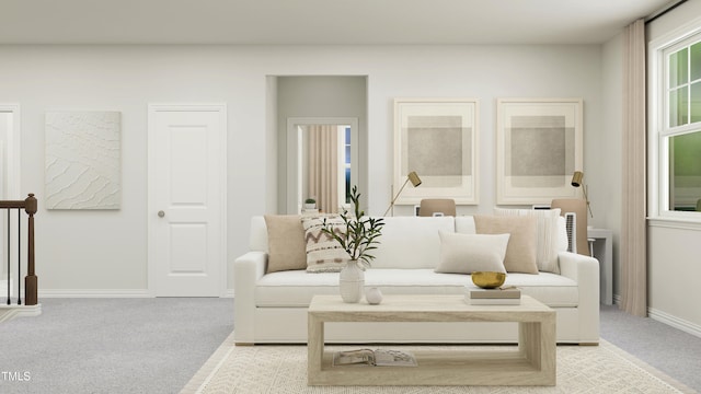 949 Cassa Clubhouse Way, Knightdale, NC 27545 - living area with light carpet and baseboards