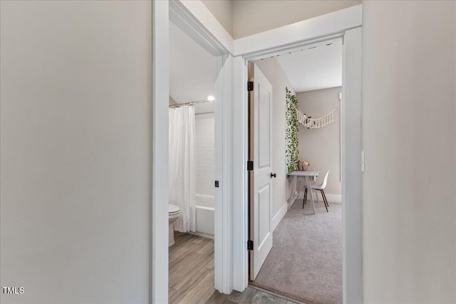 1809 Bowling Rd, Fuquay Varina, NC 27526 - corridor with wood finished floors and baseboards