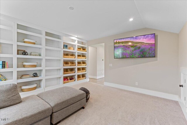 1809 Bowling Rd, Fuquay Varina, NC 27526 - sitting room with carpet floors, recessed lighting, and lofted ceiling