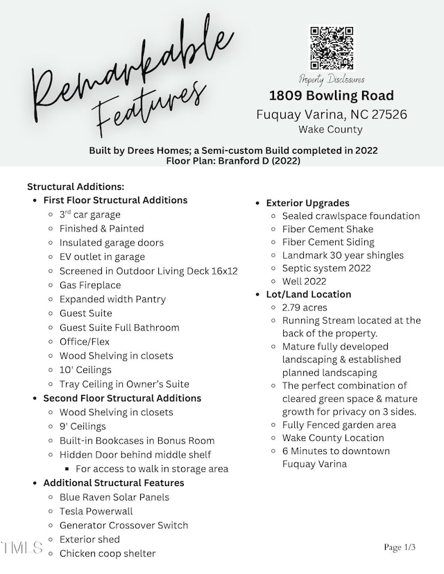 1809 Bowling Rd, Fuquay Varina, NC 27526 - view of miscellaneous document