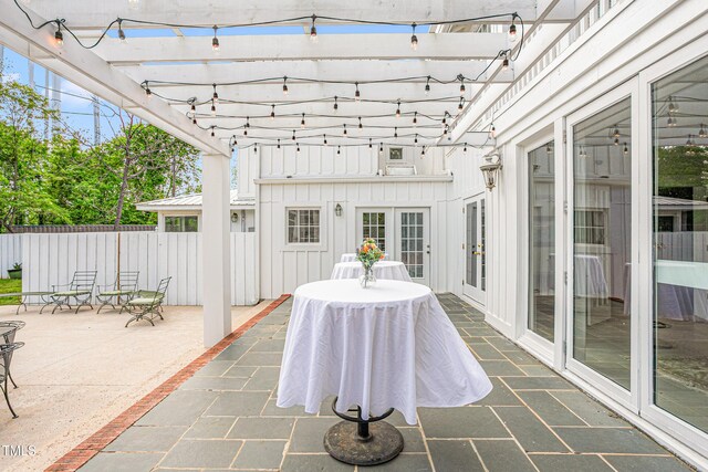 7920 E Washington St, Mebane, NC 27302 - view of patio with a pergola and french doors