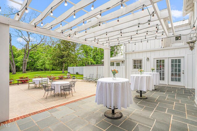 7920 E Washington St, Mebane, NC 27302 - view of patio / terrace featuring outdoor dining area and a pergola