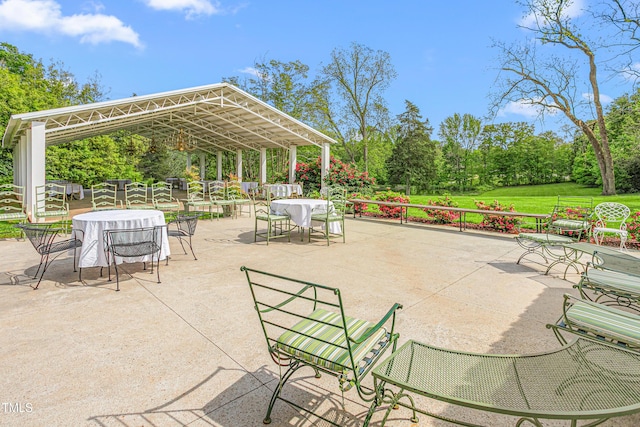 7920 E Washington St, Mebane, NC 27302 - view of patio / terrace featuring outdoor dining area and view of scattered trees