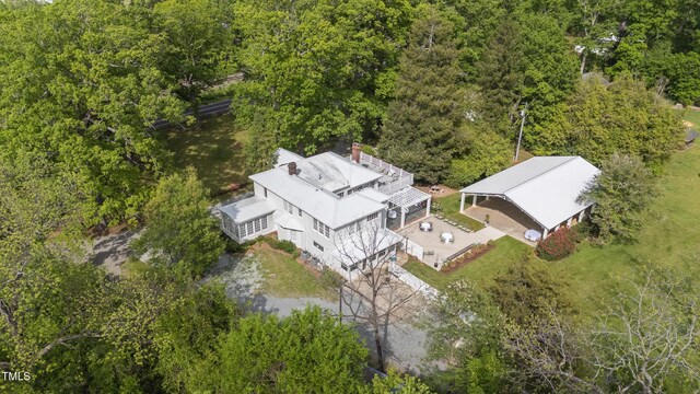 7920 E Washington St, Mebane, NC 27302 - view from above of property featuring a heavily wooded area