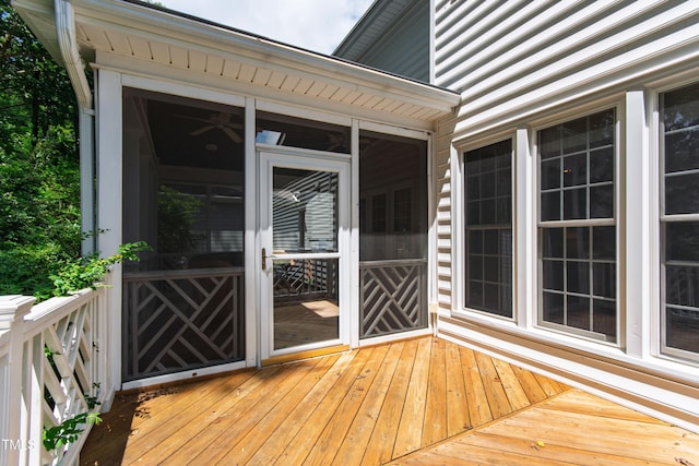 4309 Omni Pl, Raleigh, NC 27613 - wooden deck featuring a sunroom