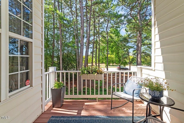 4533 Pale Moss Dr, Raleigh, NC 27606 - balcony with view of wooded area