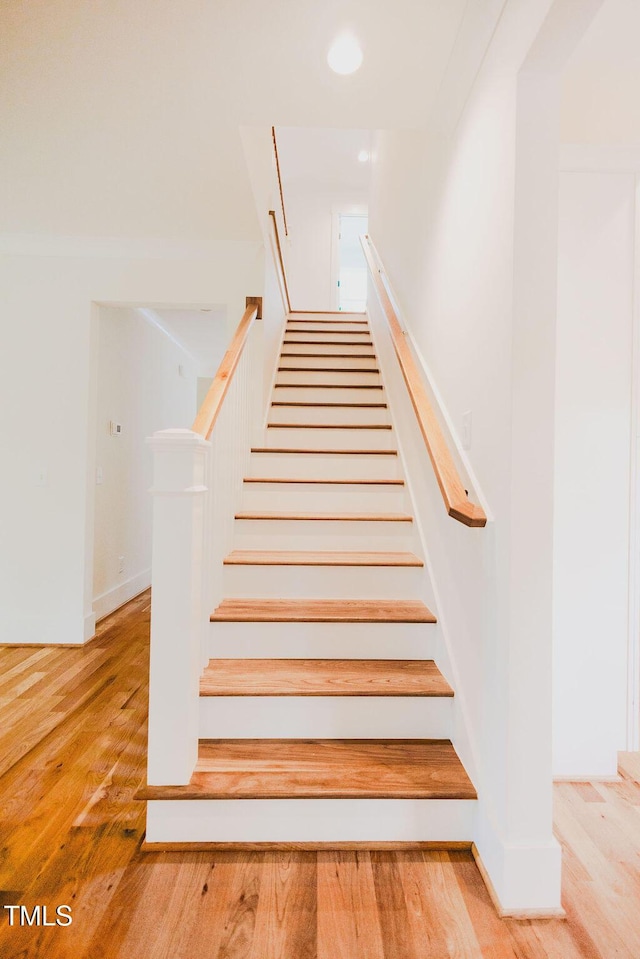 415 E Lavender Ave, Durham, NC 27704 - stairway with wood finished floors and recessed lighting