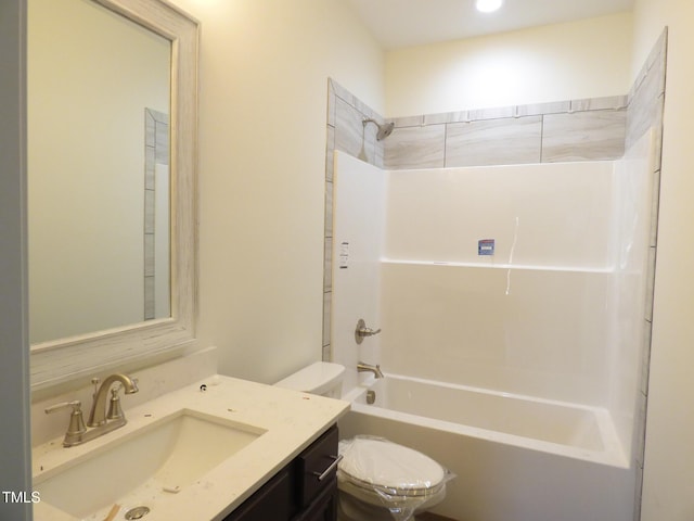 776 Shadetree Rd, Benson, NC 27504 - bathroom featuring vanity, washtub / shower combination, and recessed lighting