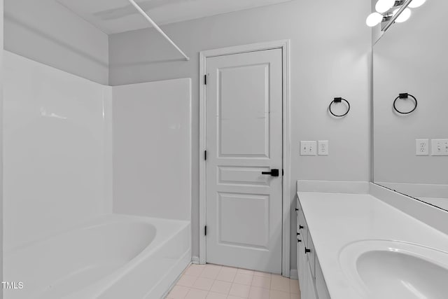 4536 Sugarbend Way, Raleigh, NC 27606 - full bath with vanity, tile patterned flooring, and shower / tub combination