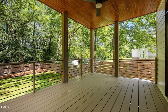 1317 Fay St, Durham, NC 27701 - wooden terrace with a ceiling fan