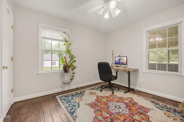 100 Martindale Dr, Youngsville, NC 27596 - office space featuring wood-type flooring and a ceiling fan