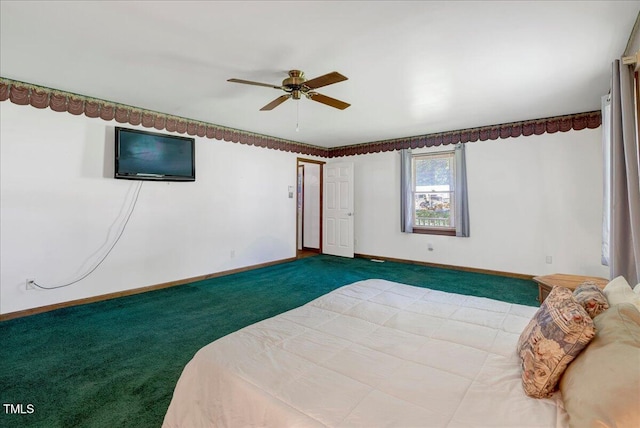 140 Maryland Dr, Manson, NC 27553 - carpeted bedroom featuring baseboards and ceiling fan