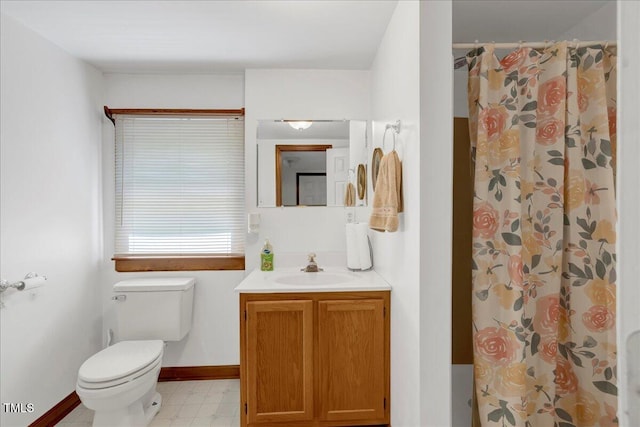140 Maryland Dr, Manson, NC 27553 - full bathroom featuring vanity, tile patterned floors, and a shower with shower curtain