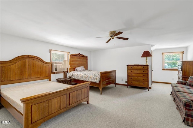 140 Maryland Dr, Manson, NC 27553 - bedroom featuring light carpet, cooling unit, and a ceiling fan
